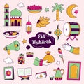 Eid Mubarak hand-drawn collection vector