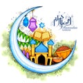 Eid Mubarak Happy Eid background for Islam religious festival on holy month of Ramazan