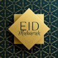 eid mubarak holiday greeting card template design with islamic p