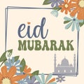 Eid Mubarak illustration Islamic background.