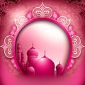 eid mubarak islamic festival social media post template pink color Ai Generated.