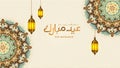 Eid mubarak islamic greeting banner background