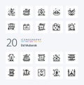 20 Eid Mubarak Line icon Pack like tea dish decoration soup hand