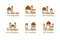 Eid mubarak logo vector illustration