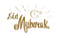 Eid mubarak, muslim traditional holiday. Calligraphy design.