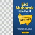 Eid Mubarak sale creative vector social media post template collection.