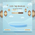 Eid mubarak sale promo square banner template