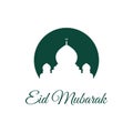 eid mubarak silhouette mosque flat design vector illustration. Arabic Muslim design for Ramadan Kareem. Vector mosque isolated on Royalty Free Stock Photo