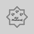 Eid mubarak star label black