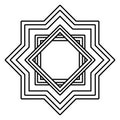 Eid mubarak star symbol isolated in black and white