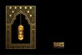 eid mubarok greeting card with islamic ornament vector illustration