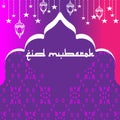 Eid Mubarok Greeting with pink color background