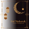 Eid mubarok islamic background template on gray background