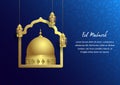 Eid mubarok islamic blue background