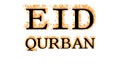 Eid Qurban fire text effect white isolated background