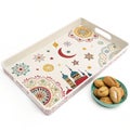 Eid-Themed Serving Tray on white background Royalty Free Stock Photo