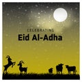 Eid ul Adha design elemets with unique style and typography vector