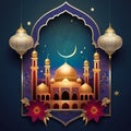 Eid Ul-Adha greeting Design, Eid Mubarak, Generated Ai Royalty Free Stock Photo