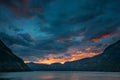 Eidfjord, Hordaland County, Hardanger Region, Hardangerfjord, Norway. Amazing Sunset Sunrise Sky Above Summer Scenic