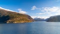 Eidfjorden, fjord in Hardanger, Vestland county, the innermost part of the Hardangerfjord Royalty Free Stock Photo