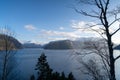 Eidfjorden, fjord in Hardanger, Vestland county, the innermost part of the Hardangerfjord. Photo near the village of Brimnes