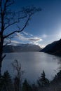 Eidfjorden, fjord in Hardanger, Vestland county, the innermost part of the Hardangerfjord. Photo near the village of Brimnes