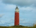 The Eierland lighthouse with cloudy sky, Texel Island, Netherlands Royalty Free Stock Photo