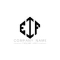 EIF letter logo design with polygon shape. EIF polygon and cube shape logo design. EIF hexagon vector logo template white and Royalty Free Stock Photo