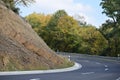 country road curve in autumn, Elztal, Vulkaneifel Royalty Free Stock Photo