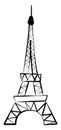 Eifel tower drawing, illustration, vector