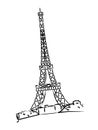 Eifel-tower-Paris-hand-drawn-illustration-sketch-isolated-on-white-background