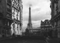 The eifel tower in Paris from a tiny street Royalty Free Stock Photo