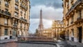 The eifel tower in Paris from a tiny street Royalty Free Stock Photo