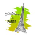 eifel tower welcome paris vector illustration design