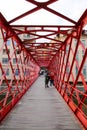 Eiffel Bridge constructed by Gustave Eiffel over the Onyar River in Girona, Spain Royalty Free Stock Photo