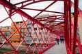 Eiffel Bridge constructed by Gustave Eiffel over the Onyar River in Girona, Spain Royalty Free Stock Photo