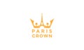 Eiffel crown logo vector icon illustration design Royalty Free Stock Photo