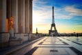 Eiffel tour and from Trocadero, Paris Royalty Free Stock Photo