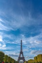 Eiffel Tower in a dramatic sky