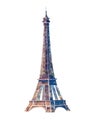 Eiffel tower abstract illustration.Isolated illustration on a white background.