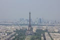 Eiffel Tower aerial view with downtown Paris in the background Royalty Free Stock Photo