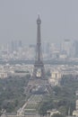 Eiffel Tower aerial view with downtown Paris in the background Royalty Free Stock Photo