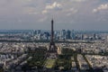 Eiffel Tower aerial view Royalty Free Stock Photo