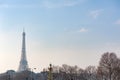 Eiffel tower against blue sky in winter Royalty Free Stock Photo