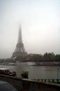 Eiffel tower against cloudy skies Royalty Free Stock Photo