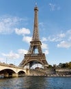 Eiffel Tower as seen from the Seine River, Paris, France Royalty Free Stock Photo