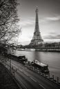 Eiffel Tower and banks of Seine River, Paris, France Royalty Free Stock Photo