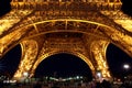 Eiffel tower Base at night