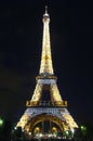 Eiffel Tower with beautiful light pattern