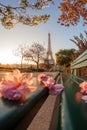 Eiffel Tower during beautiful spring time in Paris, France Royalty Free Stock Photo